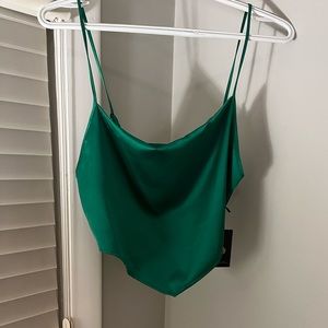 Sincerely Jules, Green Silk Top (size L)